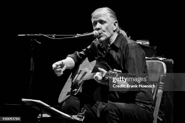 American singer Michael Gira performs live on stage during a concert at the Volksbuehne on February 18, 2018 in Berlin, Germany.