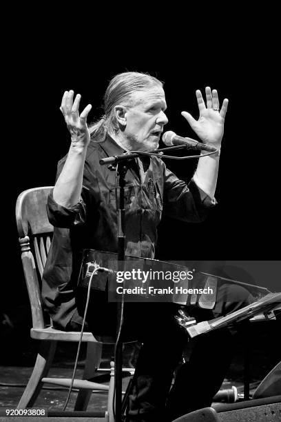 American singer Michael Gira performs live on stage during a concert at the Volksbuehne on February 18, 2018 in Berlin, Germany.