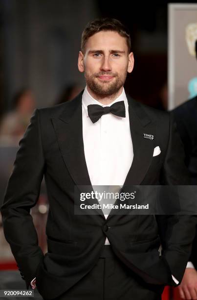 Edward Holcroft attends the EE British Academy Film Awards held at Royal Albert Hall on February 18, 2018 in London, England.