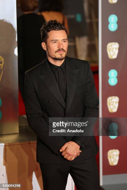 Orlando Bloom attends the EE British Academy Film Awards held at Royal Albert Hall on February 18, 2018 in London, England