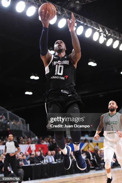 Terrence Jones of the USA Team goes to the basket against the Mexico National Team during the 2018 NBA G League International Challenge presented by...