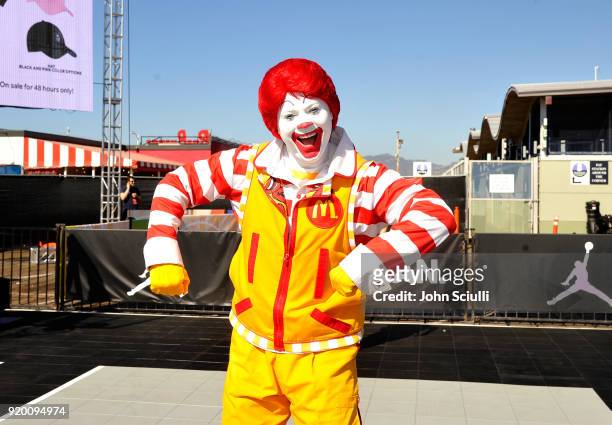 Ronald McDonald attends McDonald's at Bleacher Report All-Star Experience on February 18, 2018 in Santa Monica, California.