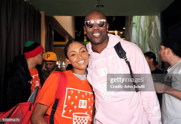 Brittney Elena and Terrell Owens attend McDonald's at Bleacher Report All-Star Experience on February 18, 2018 in Santa Monica, California.