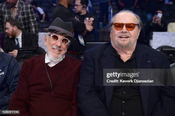 Lou Adler and Jack Nicholson attend the NBA All-Star Game 2018 at Staples Center on February 18, 2018 in Los Angeles, California.