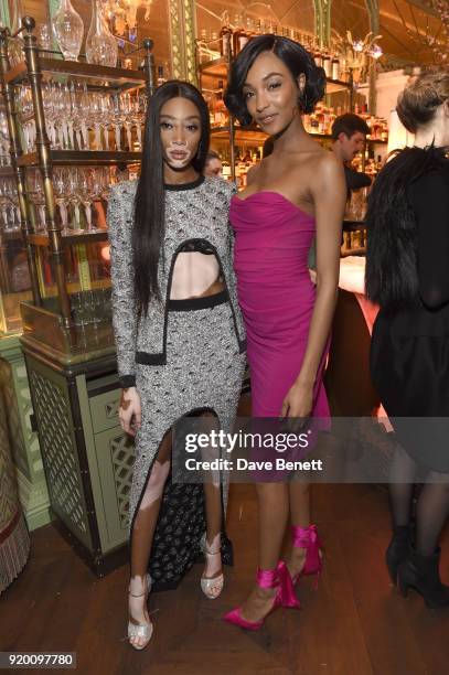 Winnie Harlow and Jourdan Dunn attend as Tiffany & Co. Partners with British Vogue, Edward Enninful, Steve McQueen, Kate Moss and Naomi Campbell to...