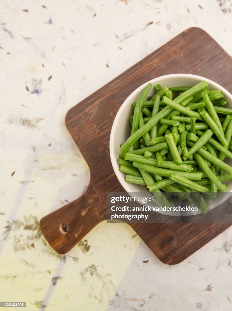 Topped green beans.