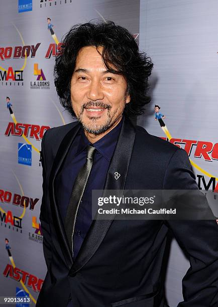 Original Astro Boy voice artist Koji Yakusho arrives at the Los Angeles Premiere of "Astro Boy" held at Mann Chinese 6 on October 19, 2009 in Los...