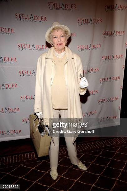 Actress Elaine Stritch, recipient of The Stella Adler Award, attends the 2009 Stella by Starlight Gala at a Private Residence on October 19, 2009 in...