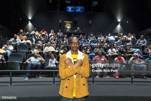 Snoop Dogg celabrates the arrival of 'Black Panther' at a private screening hosted in partnership with IMAX and Cashmere Agency for Los Angeles-Area...