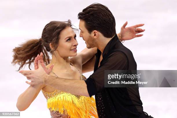 Kavita Lorenz and Joti Polizoakis of Germany compete during the Figure Skating Ice Dance Short Dance on day 10 of the PyeongChang 2018 Winter Olympic...