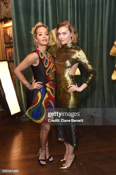 Rita Ora and Arizona Muse attend as Tiffany & Co. Partners with British Vogue, Edward Enninful, Steve McQueen, Kate Moss and Naomi Campbell to...