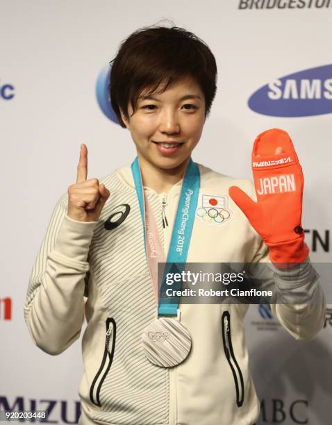 Nao Kodaira of Japan poses for the media at Japan House on February 19, 2018 in Pyeongchang-gun, South Korea.