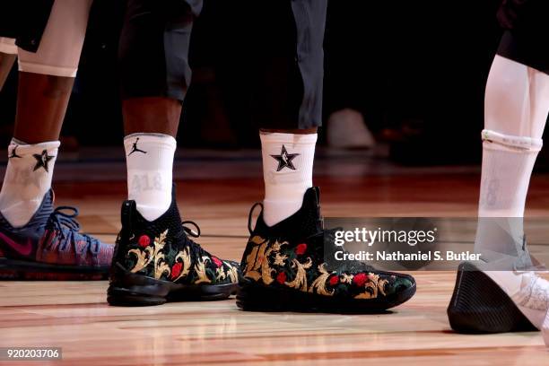 Sneakers of LeBron James of Team LeBron during the NBA All-Star Game as a part of 2018 NBA All-Star Weekend at STAPLES Center on February 18, 2018 in...