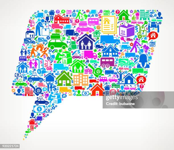 chatbubbles moving and relocation icon pattern - movers carrying boxes stock illustrations