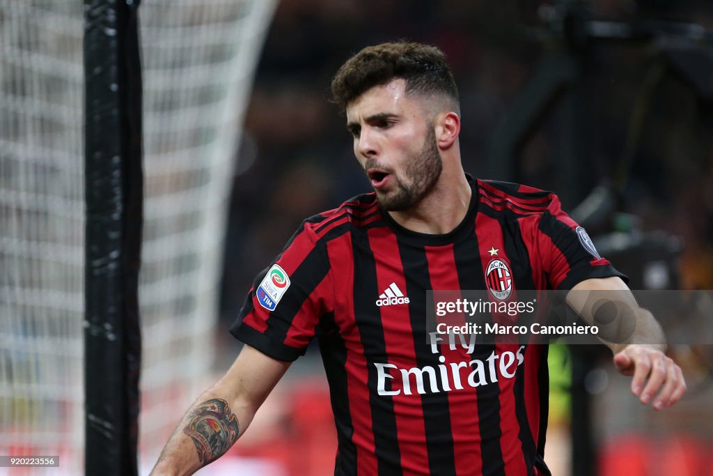 Patrick Cutrone of Ac Milan  during the Serie A football...
