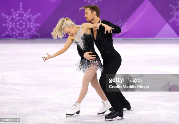 Penny Coomes and Nicholas Buckland of Great Britain compete during the Figure Skating Ice Dance Short Dance on day 10 of the PyeongChang 2018 Winter...