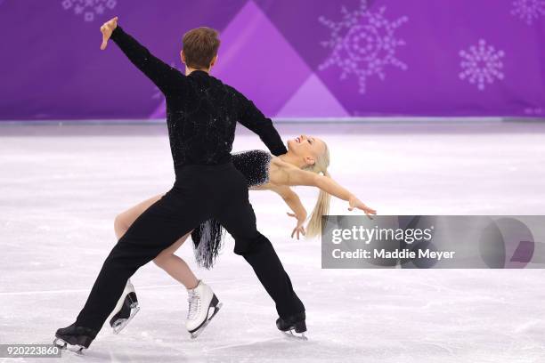 Penny Coomes and Nicholas Buckland of Great Britain compete during the Figure Skating Ice Dance Short Dance on day 10 of the PyeongChang 2018 Winter...