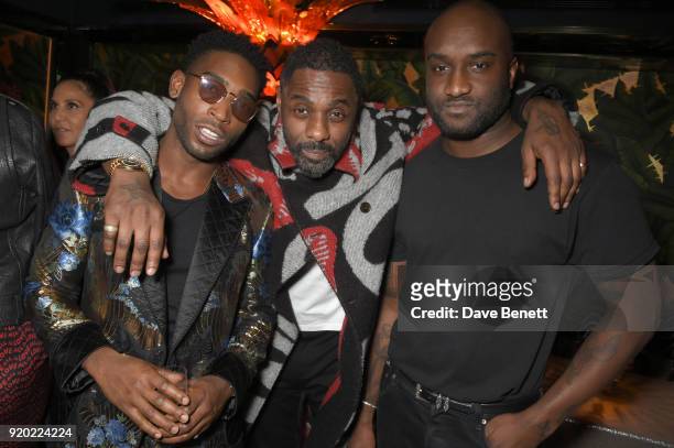 Tinie Tempah, Idris Elba and Virgil Abloh attend as Tiffany & Co. Partners with British Vogue, Edward Enninful, Steve McQueen, Kate Moss and Naomi...