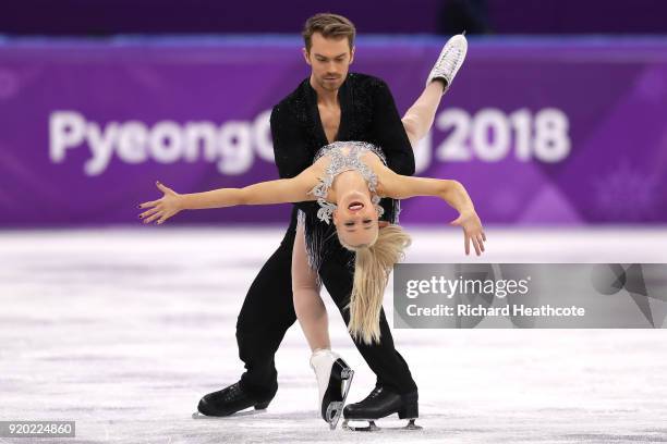 Penny Coomes and Nicholas Buckland of Great Britain compete during the Figure Skating Ice Dance Short Dance on day 10 of the PyeongChang 2018 Winter...