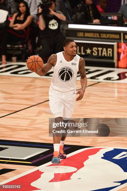 Bradley Beal of Team LeBron handles the ball against Team Stephen during the NBA All-Star Game as a part of 2018 NBA All-Star Weekend at STAPLES...