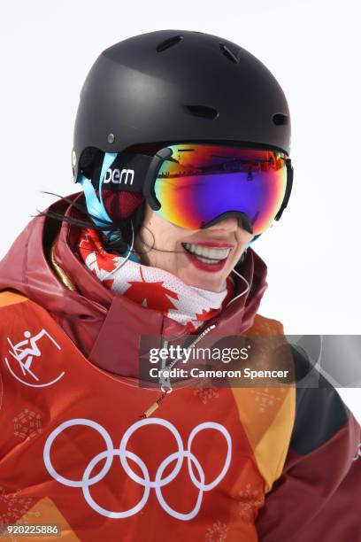 Rosalind Groenewoud of Canada competes during the Freestyle Skiing Ladies' Ski Halfpipe Qualification on day 10 of the PyeongChang 2018 Winter...