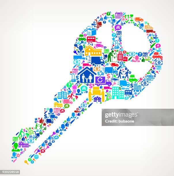 household key moving and relocation icon pattern - open van stock illustrations