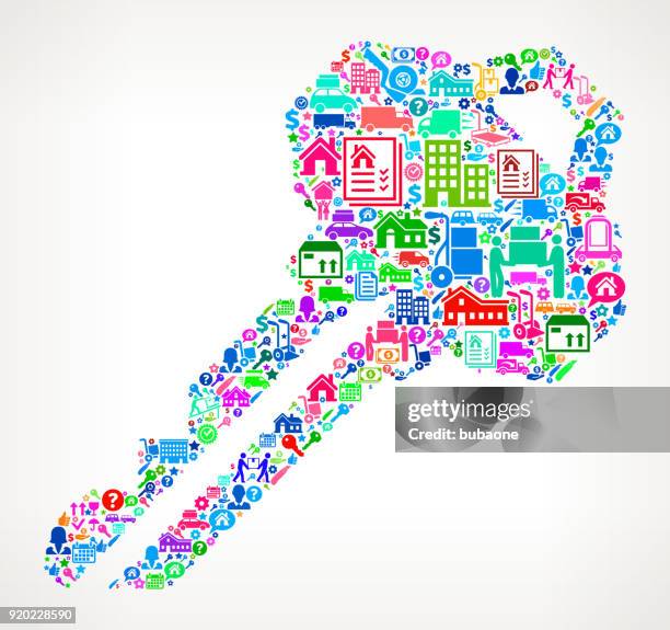 household key moving and relocation icon pattern - open van stock illustrations