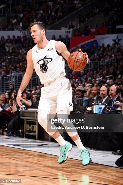 Goran Dragic Of Team LeBron handles the ball during the NBA All-Star Game as a part of 2018 NBA All-Star Weekend at STAPLES Center on February 18,...