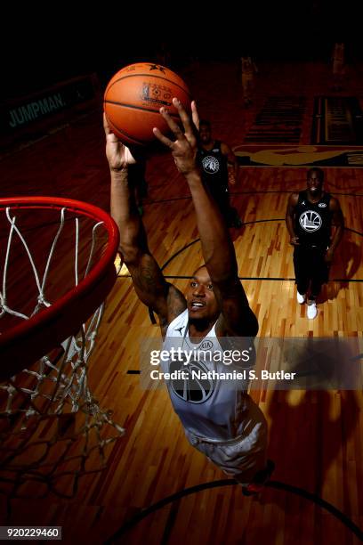 Bradley Beal of Team LeBron goes to the basket against Team Stephen during the NBA All-Star Game as a part of 2018 NBA All-Star Weekend at STAPLES...