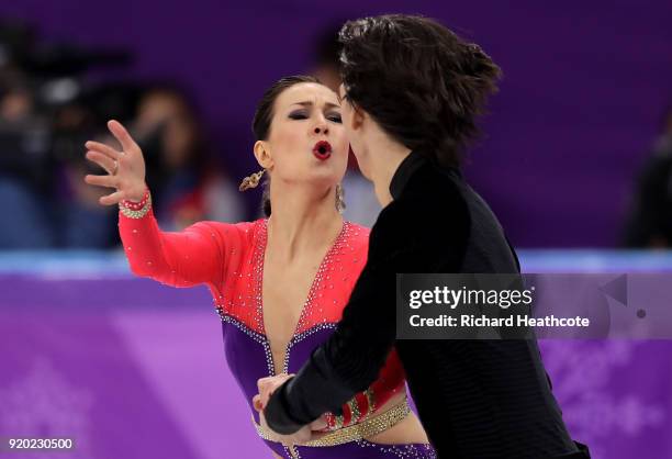 Lucie Mysliveckova and Lukas Csolley of Slovakia compete during the Figure Skating Ice Dance Short Dance on day 10 of the PyeongChang 2018 Winter...