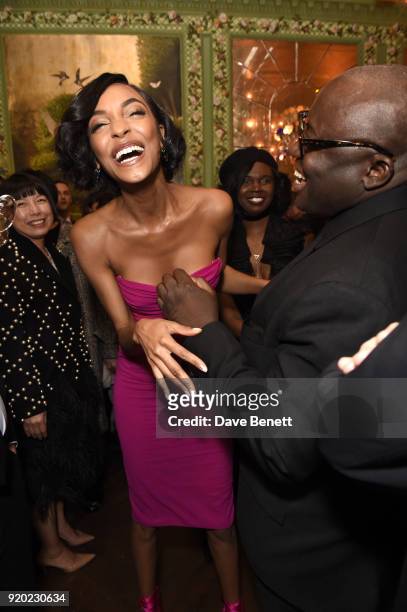 Jourdan Dunn and Edward Enninful attend as Tiffany & Co. Partners with British Vogue, Edward Enninful, Steve McQueen, Kate Moss and Naomi Campbell to...