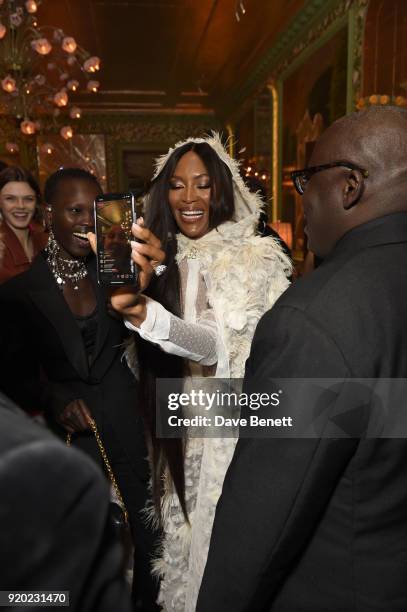 Naomi Campbell, Edward Enninful and Sam McKnight attend as Tiffany & Co. Partners with British Vogue, Edward Enninful, Steve McQueen, Kate Moss and...