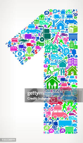 number 1 moving and relocation vector icon pattern - movers packing stock illustrations
