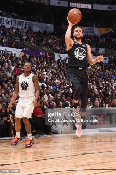Stephen Curry Of Team Stephen shoots the ball during the NBA All-Star Game as a part of 2018 NBA All-Star Weekend at STAPLES Center on February 18,...