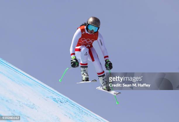 Anna Veith of Austria makes a run during Alpine Skiing Ladies' Downhill Training on day 10 of the PyeongChang 2018 Winter Olympic Games at Jeongseon...