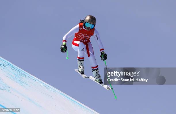 Anna Veith of Austria makes a run during Alpine Skiing Ladies' Downhill Training on day 10 of the PyeongChang 2018 Winter Olympic Games at Jeongseon...