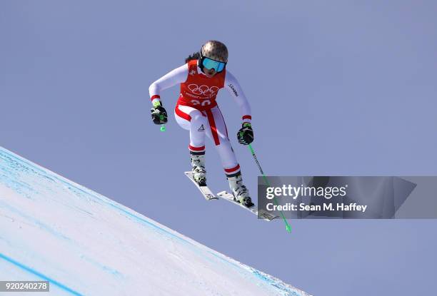 Anna Veith of Austria makes a run during Alpine Skiing Ladies' Downhill Training on day 10 of the PyeongChang 2018 Winter Olympic Games at Jeongseon...