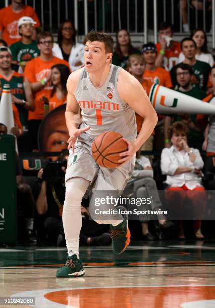 Miami guard Dejan Vasiljevic plays during a college basketball game between the Syracuse University Orange and the University of Miami Hurricanes on...