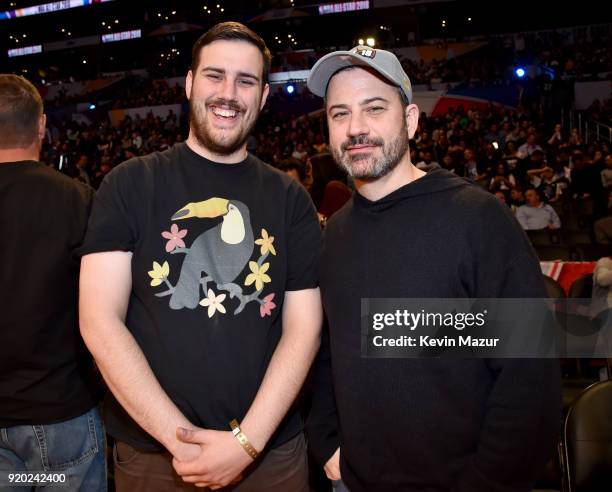 Kevin Kimmel and Jimmy Kimmel attend the 67th NBA All-Star Game: Team LeBron Vs. Team Stephen at Staples Center on February 18, 2018 in Los Angeles,...