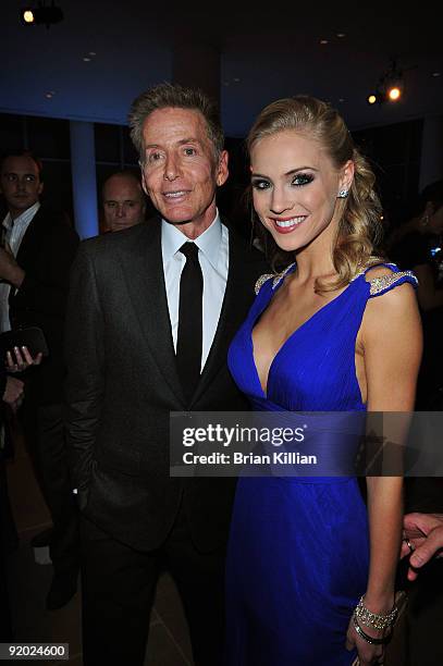 Calvin Klein and Miss USA Kristen Dalton attend the 2009 Golden Heart awards at the IAC Building on October 19, 2009 in New York City.