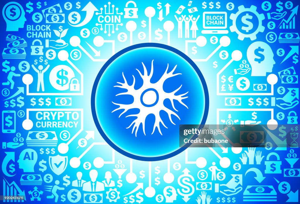 Nerve Cell Icon on Money and Cryptocurrency Background