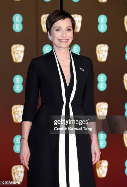 Kristin Scott Thomas attends the EE British Academy Film Awards held at the Royal Albert Hall on February 18, 2018 in London, England.