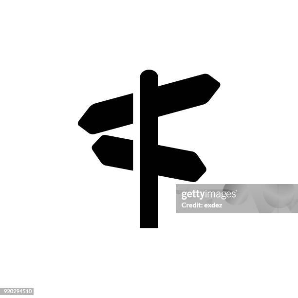 road sign - directional sign stock illustrations