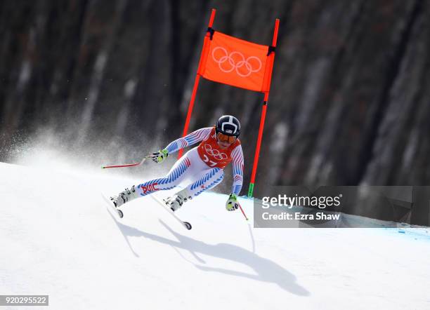 Alice McKennis of the United States makes a run during Alpine Skiing Ladies' Downhill Training on day 10 of the PyeongChang 2018 Winter Olympic Games...