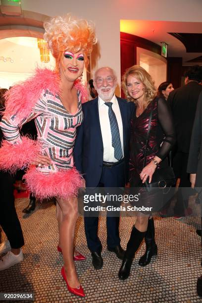 Olivia Jones, Dieter "Didi" Hallervorden and his girlfriend Christiane Zander during the Movie Meets Media "MMM" event on the occasion of the 68th...