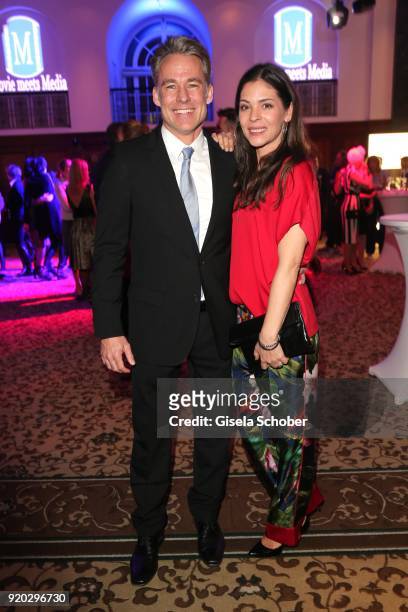 Marco Girnth and his wife Katja Woywood during the Movie Meets Media "MMM" event on the occasion of the 68th Berlinale International Film Festival at...