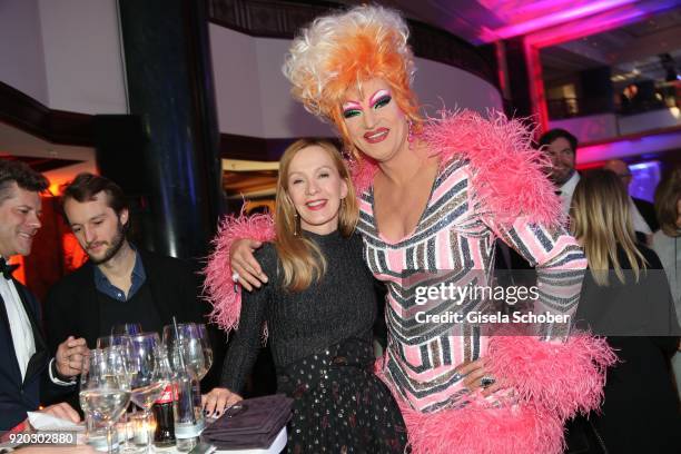 Katja Flint and Olivia Jones during the Movie Meets Media "MMM" event on the occasion of the 68th Berlinale International Film Festival at Hotel...