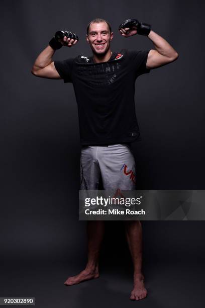 James Vick poses for a post fight portrait backstage during the UFC Fight Night event at Frank Erwin Center on February 18, 2018 in Austin, Texas.