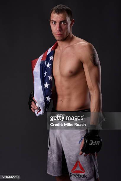 James Vick poses for a post fight portrait backstage during the UFC Fight Night event at Frank Erwin Center on February 18, 2018 in Austin, Texas.