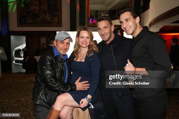 Erdogan Atalay and his pregnat wife Katja Ohneck, Mark Keller and his son Joshua Keller during the Movie Meets Media "MMM" event on the occasion of...